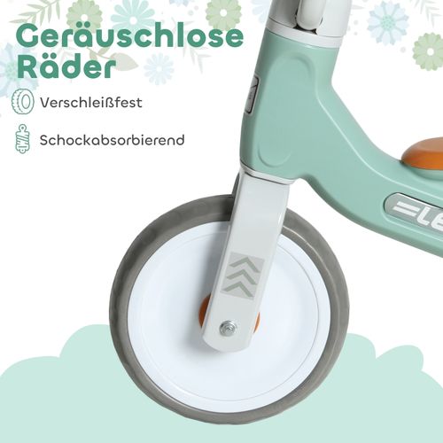 Vélo D’équilibre Pour Tout-petits 12-36 Mois, 3 Roues Silencieuses, Vert