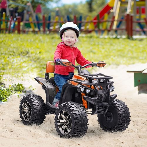 Quad Électrique Enfant 12v, LED, Mp3 Et Roues Tout-terrain, Orange