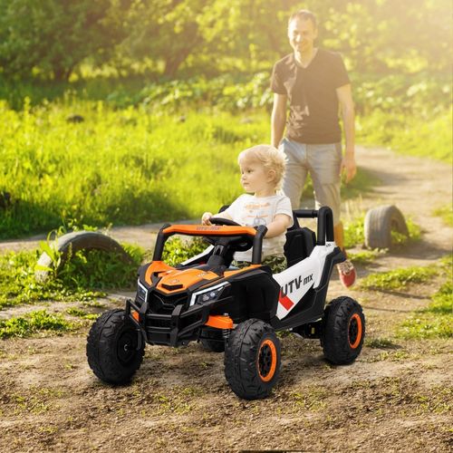 Voiture Électrique 12v Pour Enfants 3-5 Ans, Télécommande, LED Et USB, Orange