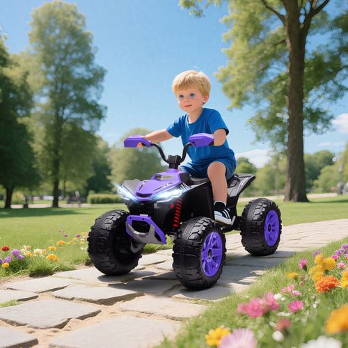 Quad Électrique Enfant 24v 2 Places Avec USB, Mp3 Et Phares LED, Violet