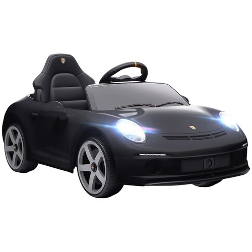 Voiture Électrique Ruf Gt Noire Pour Enfants, Télécommandée Et Musicale