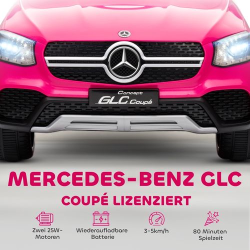 Voiture Électrique Enfant 12v Mercedes Glc Rose Avec Télécommande Et Musique