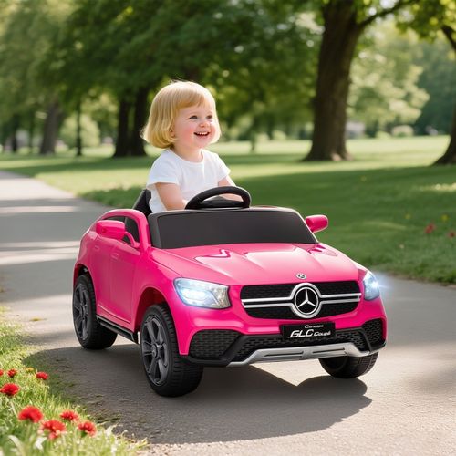 Voiture Électrique Enfant 12v Mercedes Glc Rose Avec Télécommande Et Musique