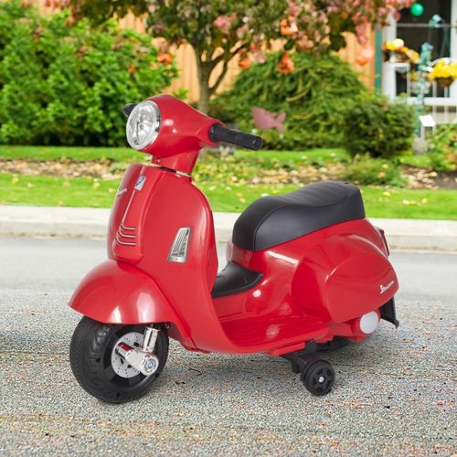Moto Électrique Vespa Pour Enfants 18-36 Mois Avec LED Et Son, Rouge