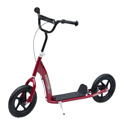 Trotinette Enfant 12" Avec Frein Arrière Et Guidon Réglable, Rouge