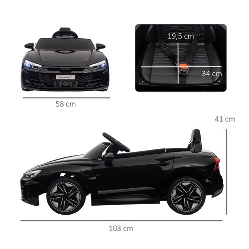 Audi Électrique Pour Enfants Avec Télécommande Et Musique, Noir, 103 Cm