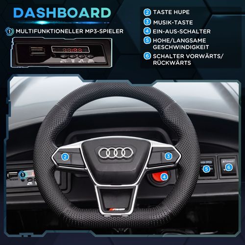 Audi Électrique Pour Enfants Avec Télécommande Et Musique, Noir, 103 Cm