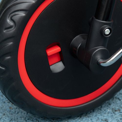 Tricycle Enfant 2-5 Ans, Siège Réglable, Ceinture, 2 Paniers, Noir Et Rouge