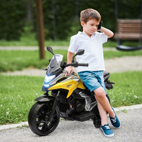 Moto Électrique Enfant Honda 3-6 Ans Avec Musique, Lumières Et Stabilisateurs
