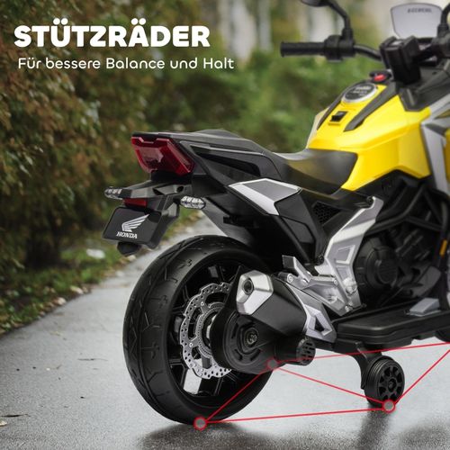 Moto Électrique Enfant Honda 3-6 Ans Avec Musique, Lumières Et Stabilisateurs