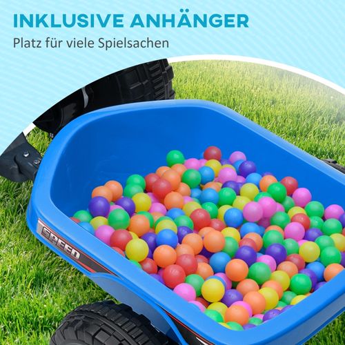 Quad Électrique Enfant Avec Télécommande, 2,5 Km/h, Bleu, Avec Remorque