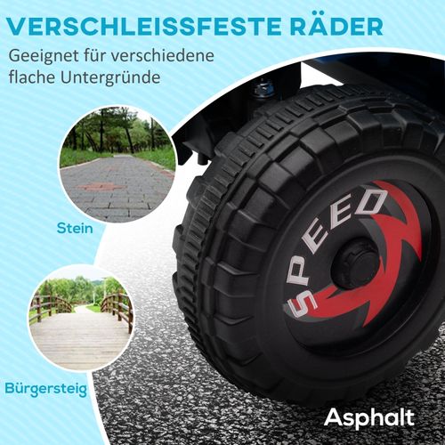 Quad Électrique Enfant Avec Télécommande, 2,5 Km/h, Bleu, Avec Remorque