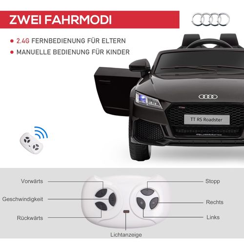 Voiture Électrique Enfant Audi Avec Télécommande, Musique Et LED, Noire