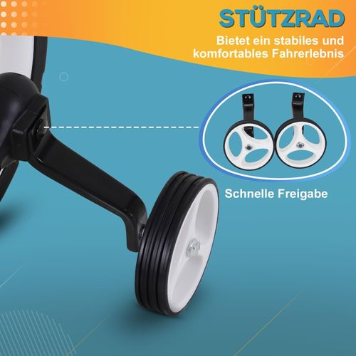 Vélo Enfant 2-en-1 Avec Stabilisateurs Et Pédales, Siège Réglable, Rouge