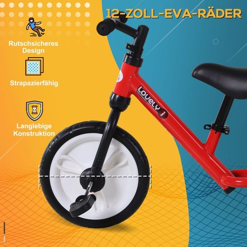 Vélo Enfant 2-en-1 Avec Stabilisateurs Et Pédales, Siège Réglable, Rouge