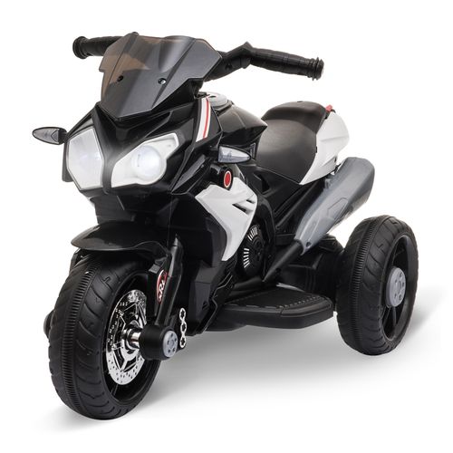 Moto Électrique Enfant 3 Km/h Avec Lumières Et Sons, Rechargeable, Noir/blanc