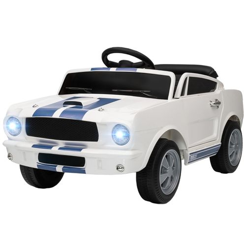 Voiture Électrique Enfant 12v Ford Shelby Gt350 Avec Télécommande Et Musique, Blanche