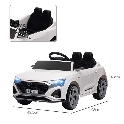 Voiture Électrique Enfant 12v Audi Q8 Avec Télécommande, LED Et Musique, Blanche