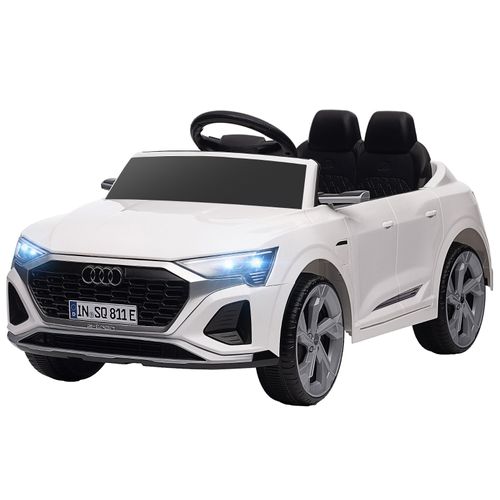 Voiture Électrique Enfant 12v Audi Q8 Avec Télécommande, LED Et Musique, Blanche