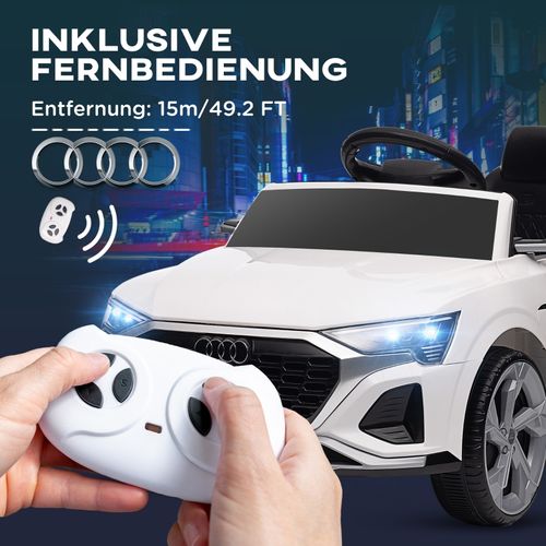 Voiture Électrique Enfant 12v Audi Q8 Avec Télécommande, LED Et Musique, Blanche