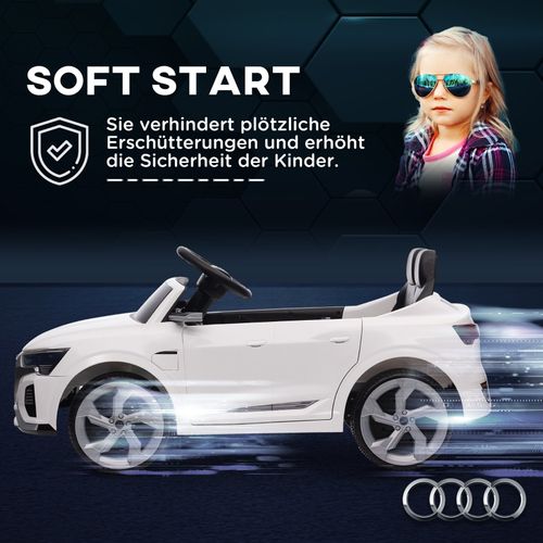 Voiture Électrique Enfant 12v Audi Q8 Avec Télécommande, LED Et Musique, Blanche