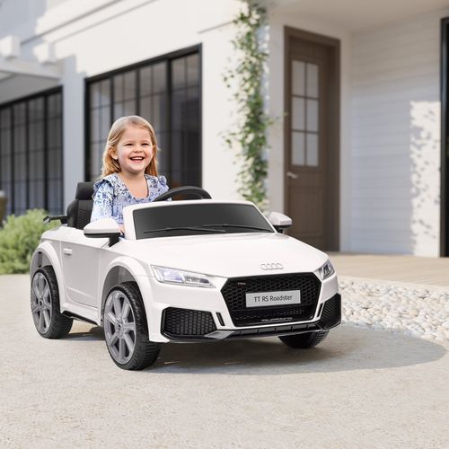 Voiture Électrique Enfant Audi Tt Rs Roadster 3 Km/h Avec Télécommande Et USB, Blanche