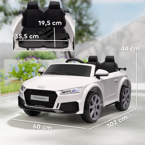 Voiture Électrique Enfant Audi Tt Rs Roadster 3 Km/h Avec Télécommande Et USB, Blanche