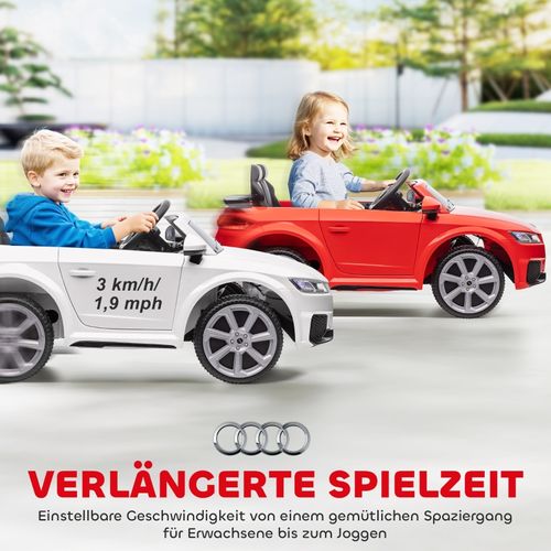Voiture Électrique Enfant Audi Tt Rs Roadster 3 Km/h Avec Télécommande Et USB, Blanche
