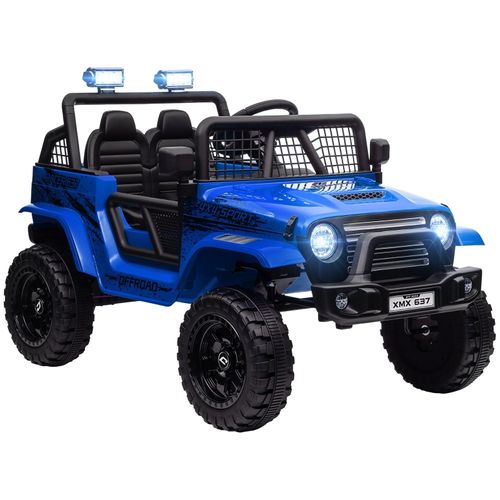 Voiture Électrique Enfant 12v Avec Suspension, Télécommande Et LED, Bleu