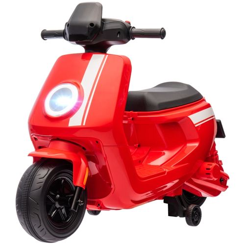 Moto Électrique Enfant 6v Avec Feux, Musique Et Roues D’entraînement, Rouge