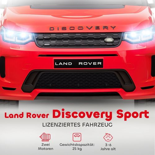 Voiture Électrique Enfant 12v Land Rover Discovery Sport, LED, Musique, Rouge