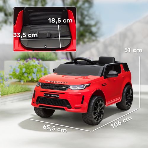 Voiture Électrique Enfant 12v Land Rover Discovery Sport, LED, Musique, Rouge