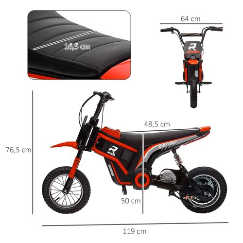 Moto Électrique Enfant 24v Rouge Avec Klaxon, Lumière Et 2 Vitesses 8-16 Km/h