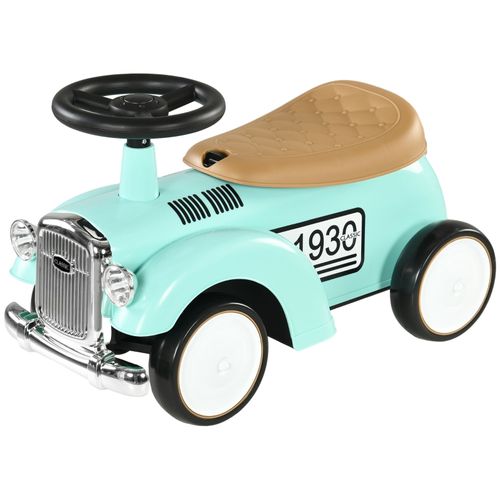 Voiture à Pousser Enfant Vintage Verte Avec Coffre Et Sécurité 12-36 Mois