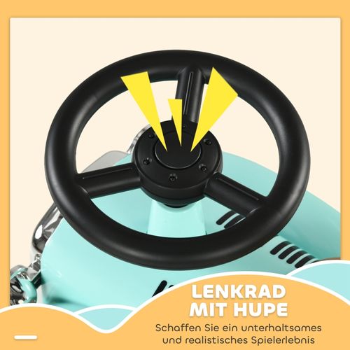 Voiture à Pousser Enfant Vintage Verte Avec Coffre Et Sécurité 12-36 Mois