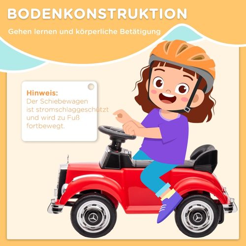 Voiture à Pousser Enfant Mercedes-benz 300 S Rouge Avec Coffre Intégré, 18-48 Mois