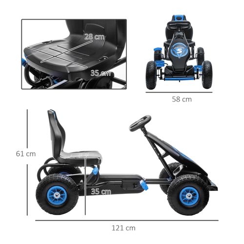 Gokart Enfant à Pédales Avec Siège Réglable Pour Intérieur Et Extérieur
