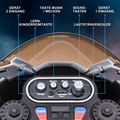 Moto Électrique Pour Enfants 1,5-5 Ans Avec Musique Et Phares