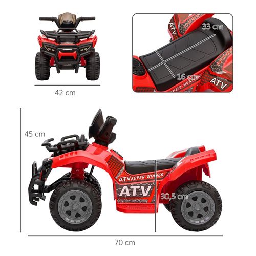 Quad Électrique 6v Pour Enfants 18-36 Mois Avec Musique Et Roues Stables