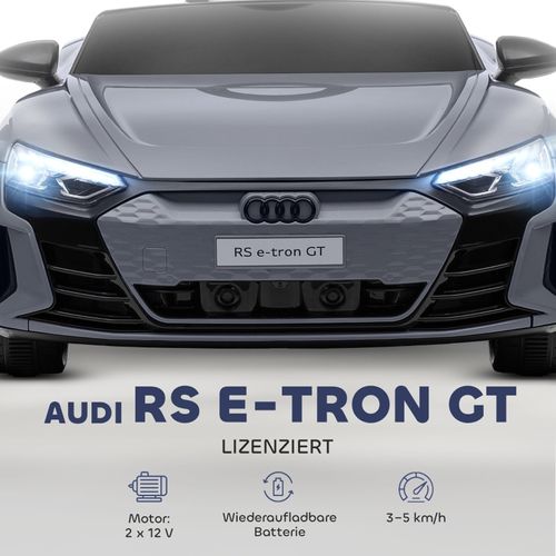 Voiture Électrique Enfant 12v Audi Rs E-tron Gt, Gris, Avec Télécommande
