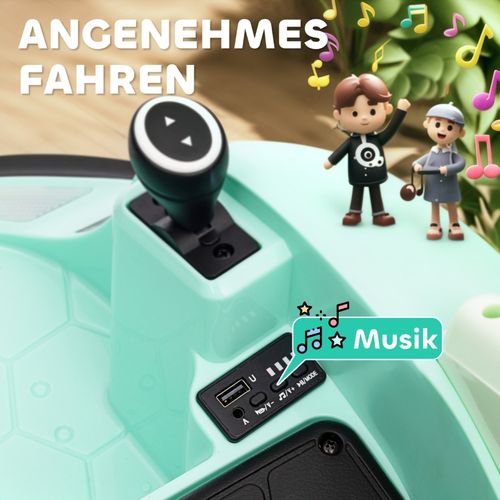 Voiture Tamponneuse Électrique Enfant 12v Verte Avec Musique Et Lumières LED