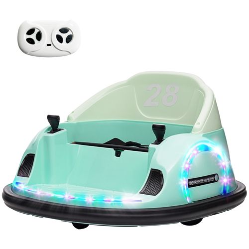Voiture Tamponneuse Électrique Enfant 12v Verte Avec Musique Et Lumières LED