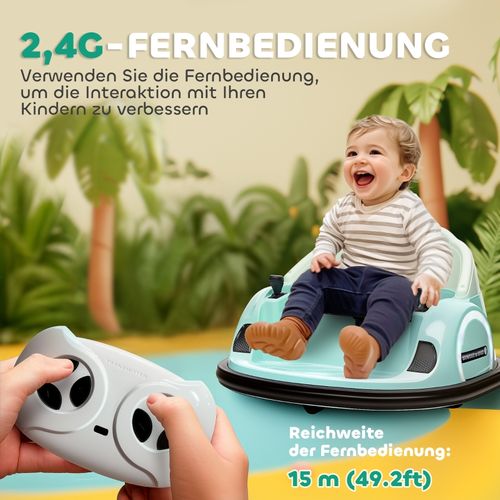 Voiture Tamponneuse Électrique Enfant 12v Verte Avec Musique Et Lumières LED