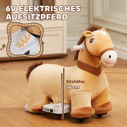 Voiture Électrique Enfant 6v En Forme De Cheval Avec Musique Et Pédale