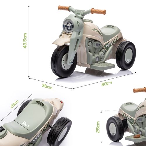 Moto Électrique Enfant 6v Crème Avec Musique, Bulles Et Phare