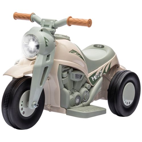 Moto Électrique Enfant 6v Crème Avec Musique, Bulles Et Phare