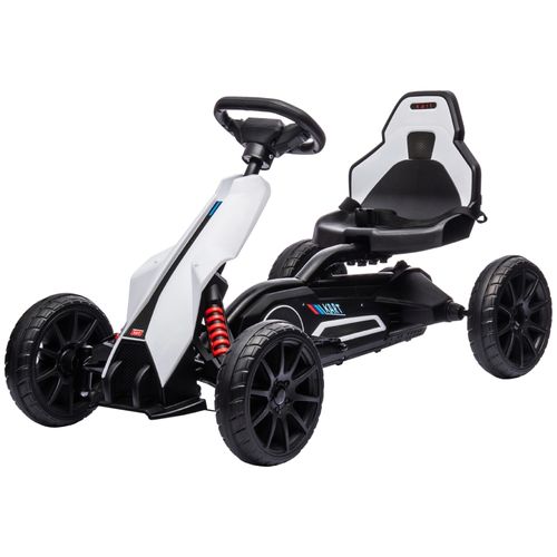 Go-kart Électrique Enfant 12v Blanc Avec Vitesse Réglable Et Harnais De Sécurité