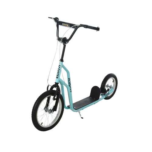 Trottinette Enfant 5+ Ans Avec Roues Gonflables 16/12", Bleu, Ajustable