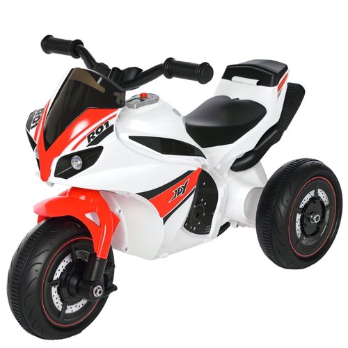 Moto-trotteur Blanche Pour Enfants 18-36 Mois Avec Musique Et Lumière