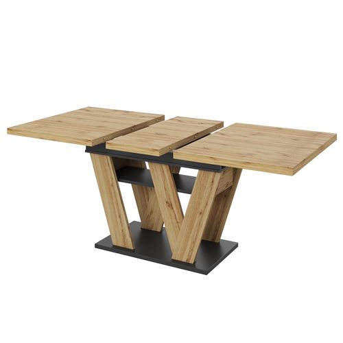 Table Télescopique 119-158,5×80 Cm En Bois Avec Pieds W, Extensible Et Pratique